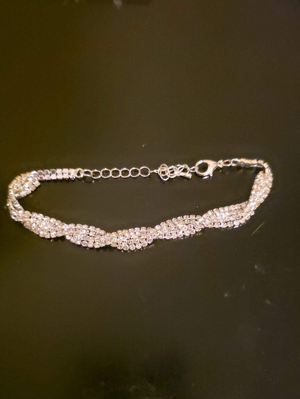 Silver-Tone Crystal Twist Bracelet - Women